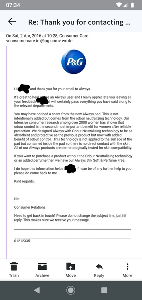 Allergic to scented sanitary products? Add your story here!