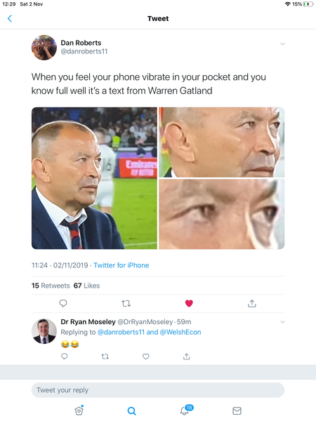 To be fed up of the build up to the Rugby World Cup Final