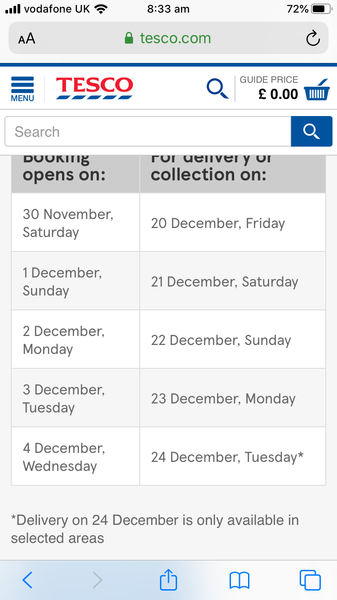 Tesco Christmas slots