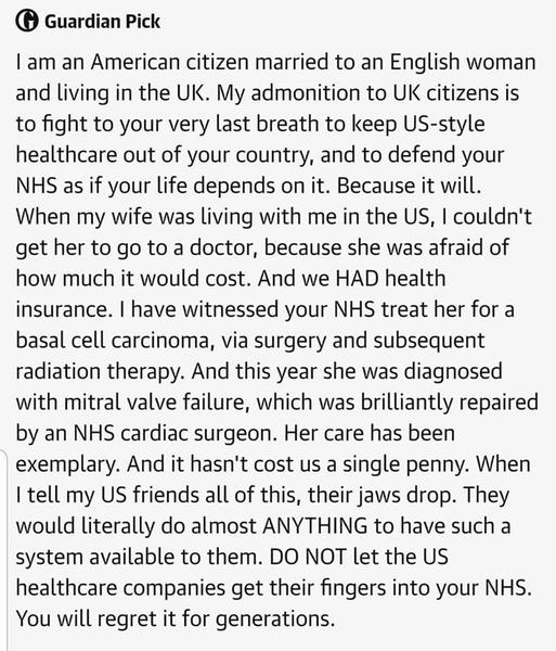 Why would some people want American style healthcare?
