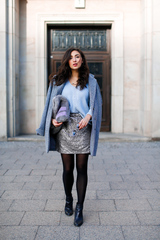 What to wear with sparkly/sequin skirt?
