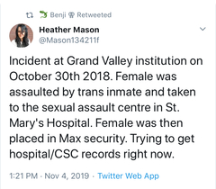 Judicial review for woman prisoner alleging sexual assault by trans rapist in prison