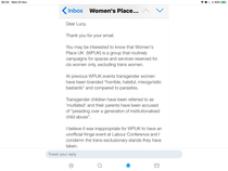 Labour MP REALLY doesn’t like Women’s Place UK