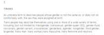 Does MN have a problem with trans people? **MNHQ edited title as OP has apologised for 'accusatory' tone**