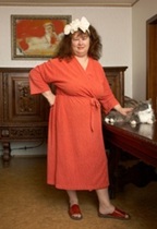 Answering door in pyjamas