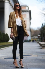 Just got Boden gold blazer - how shall I style it?