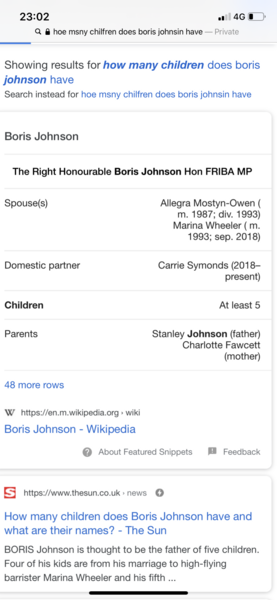 To think it’s a shambles that we have a PM who won’t even admit to how many children he has?