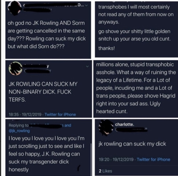 To agree with JK Rowling?