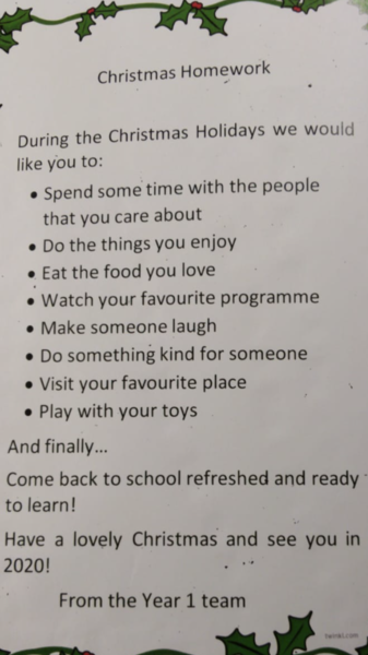 to not make my kids do holiday homework?