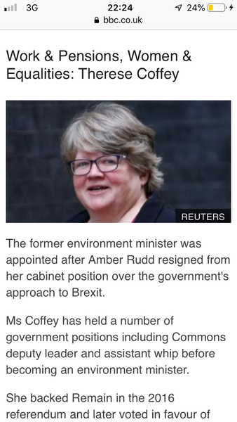 New Women and Equalities Minister?