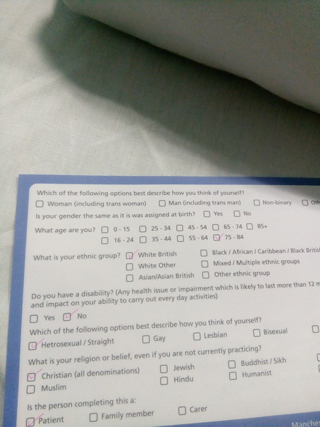 Hospital questionaire