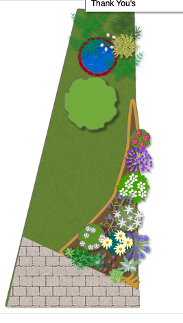 Weird shaped garden west facing garden