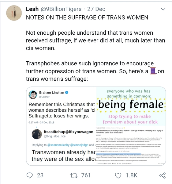 Women's Suffrage - we could have identified into it after all