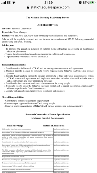 Would this role appeal to teachers?