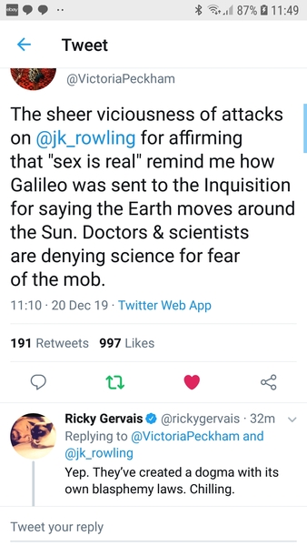 To agree with JK Rowling?