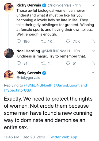 Ricky Gervais chimes in over Karen White