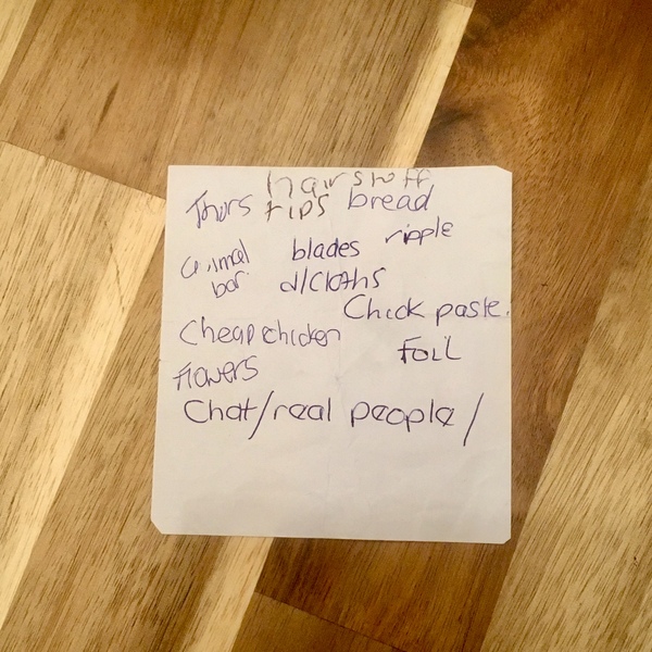 For fans of a found shopping list