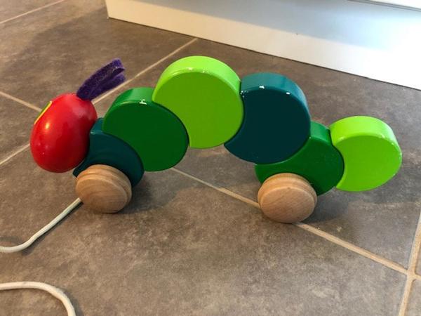 To ask for ideas as to what caterpillar toy my son is talking about?
