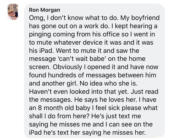 Boyfriend cheating.. just found out..