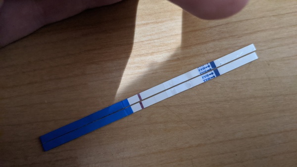 8 days late, evap or faint positive?
