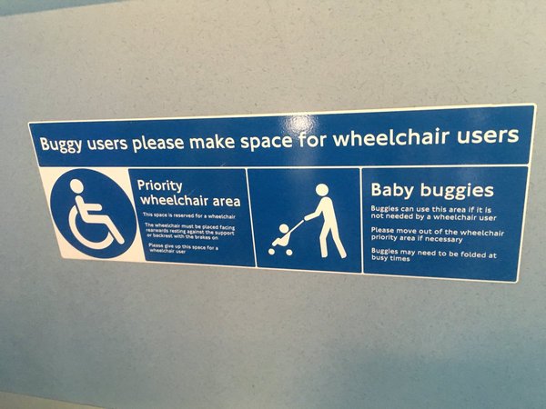 Wheelchair / buggy on bus