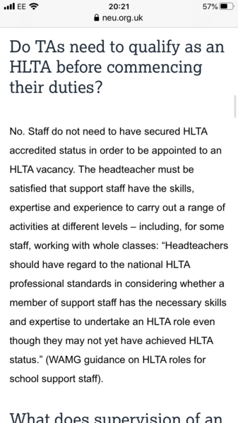 Teacher sickness covered by a TA
