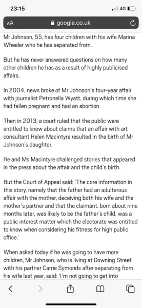 To think it’s a shambles that we have a PM who won’t even admit to how many children he has?