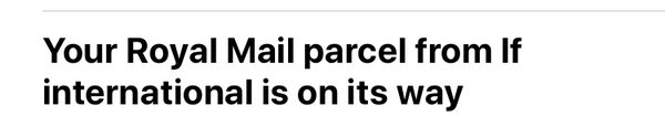 Parcel from If International?