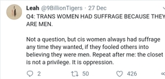 Women's Suffrage - we could have identified into it after all