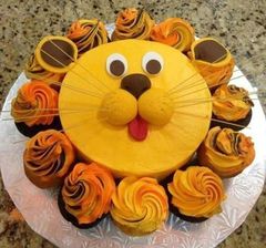 Cake decorating advice - lion cupcake cake