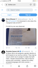Who has a prostate? A long list it seems...