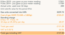 Gas and Electric winter bill!