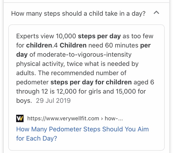 How many steps a day does your child do?