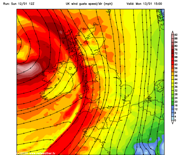 Storm Brendan - Monday