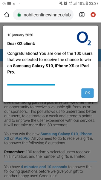 Pop up adverts on phone