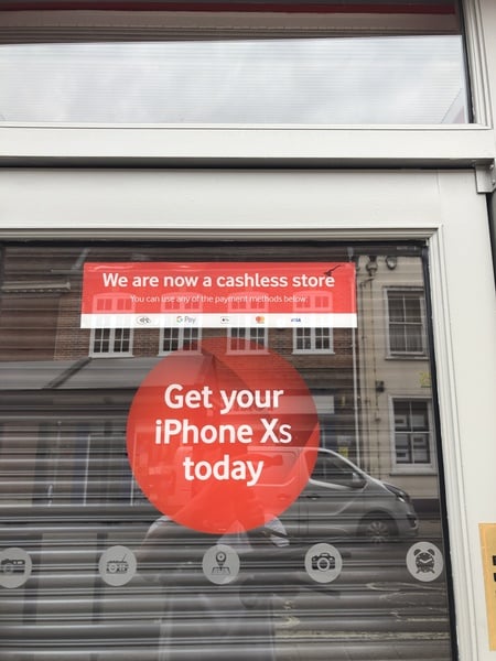 That a Vodafone shop wouldn’t accept cash in payment and it pissed me off?