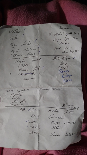 I found a shopping list!