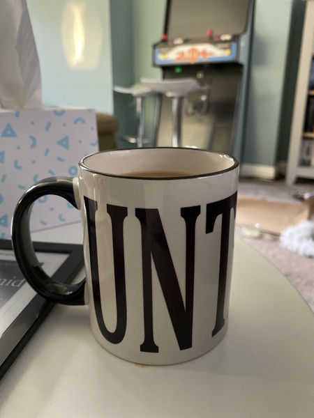 To be offended by slogan on travel mug