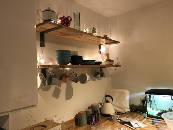 Open kitchen shelves