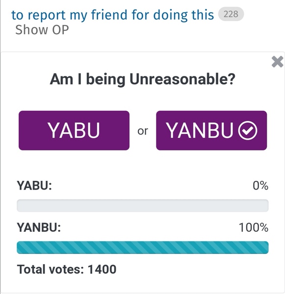 to report my friend for doing this