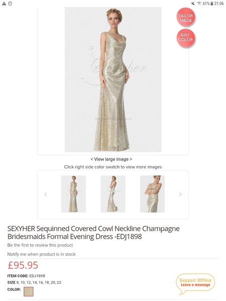 Champagne wedding dress for around £100! Needed in two months! Eek!