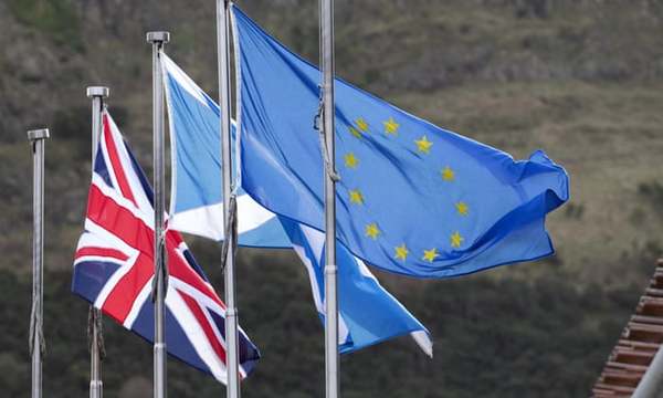 Scotland flying the EU flag outside Holyrood after Friday, an proud to be Scottish.