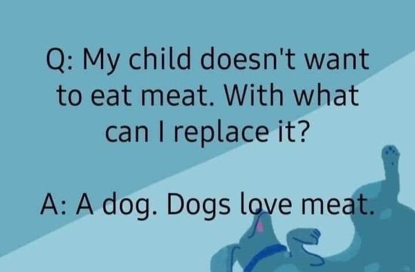 5 year old saying he doesn’t want to eat meat.