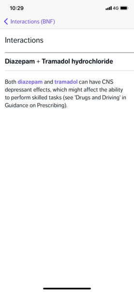 Can I take tramadol and diazepam together?