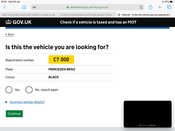 To ask for help deciphering this Reg Number driven by an monumental wanker?