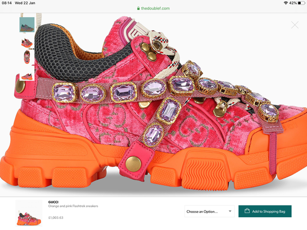 To buy hideous shoes that DD loves
