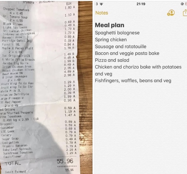 To be struggling to budget my food shopping