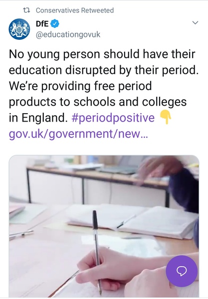 Department for Education on periods: 'person ... their ... their'