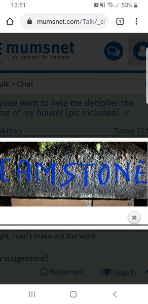 Anyone want to help me decipher the name of my house? [pic included]