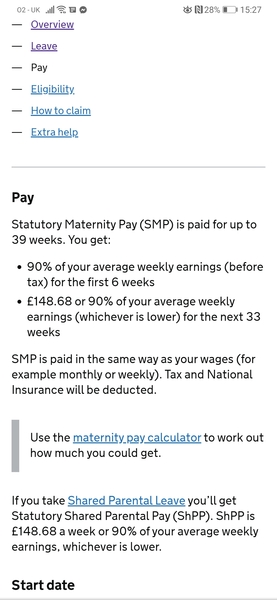 Maternity pay